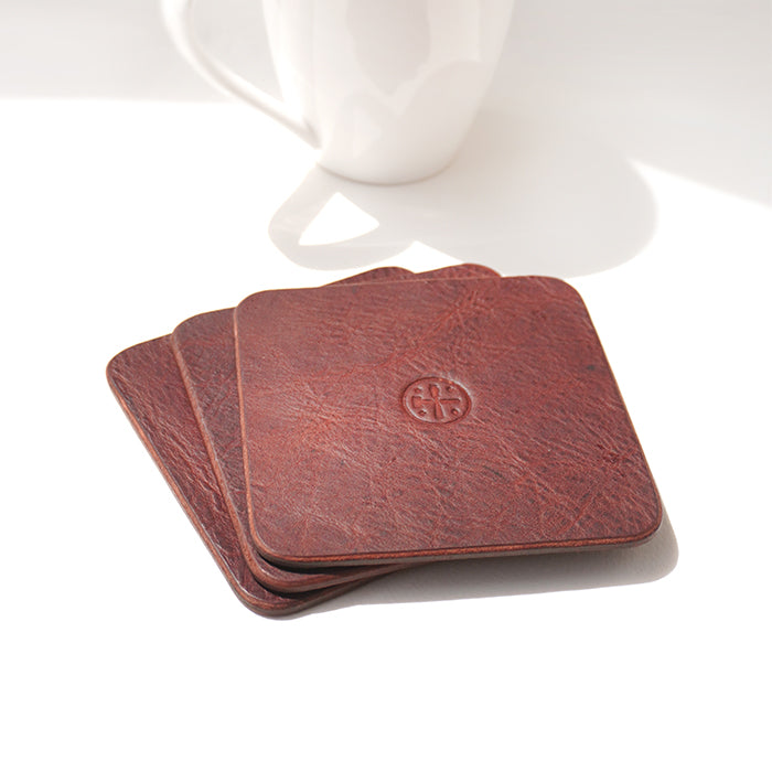 The Maker - Full Grain Leather Coasters Set of 3