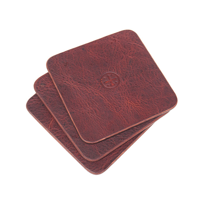 The Maker - Full Grain Leather Coasters Set of 3