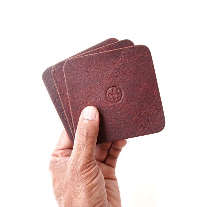 The Maker - Full Grain Leather Coasters Set of 3