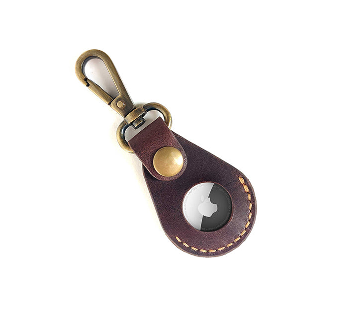 Leather Apple Airtag Case with Key Ring – Roarcraft