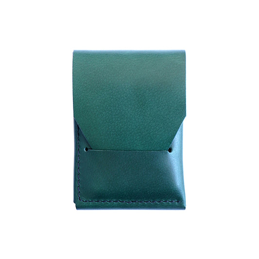 Expanse wallet green full grain leather front view