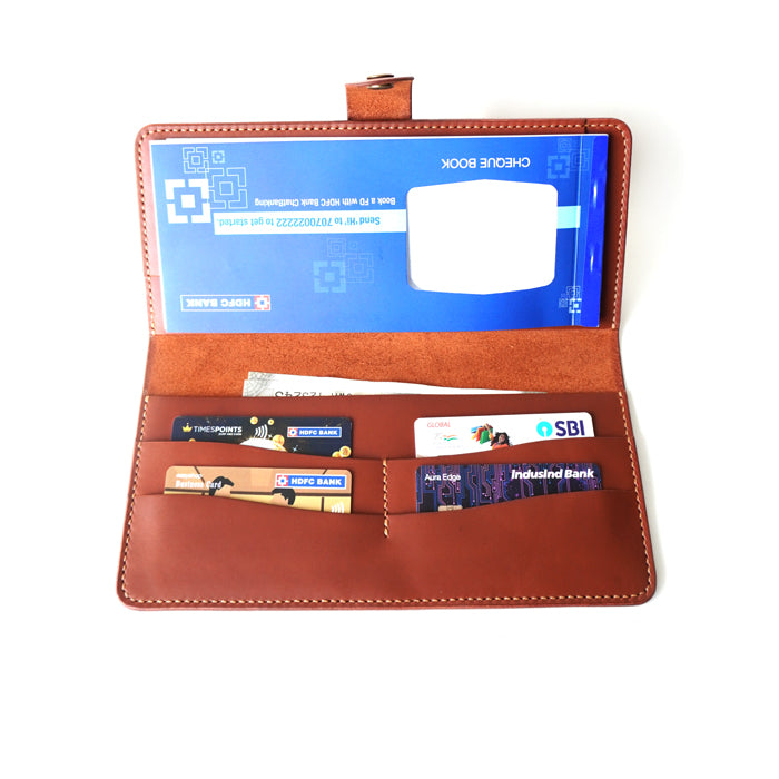 Fancy Cheque Book Handmade Leather Cheque Book Wallet | Full-Grain Organizer for ...